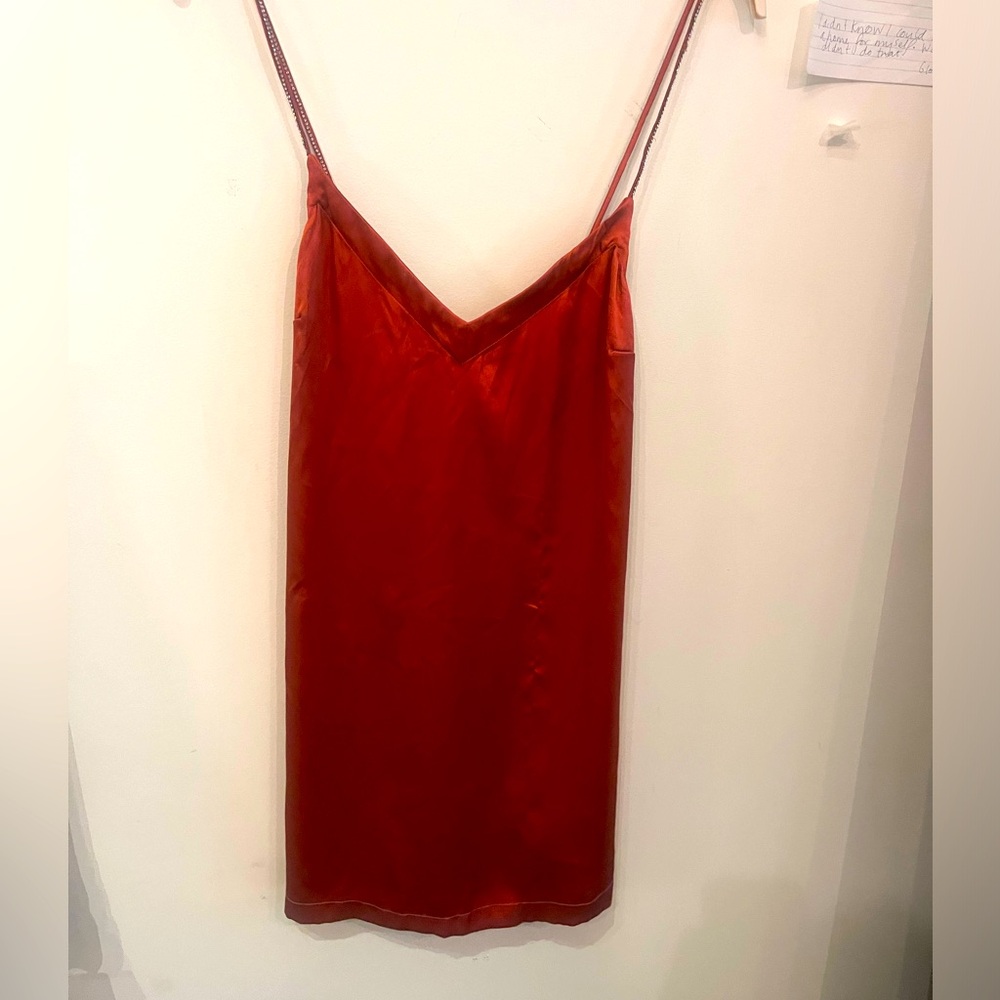 gorgeous copper mini dress